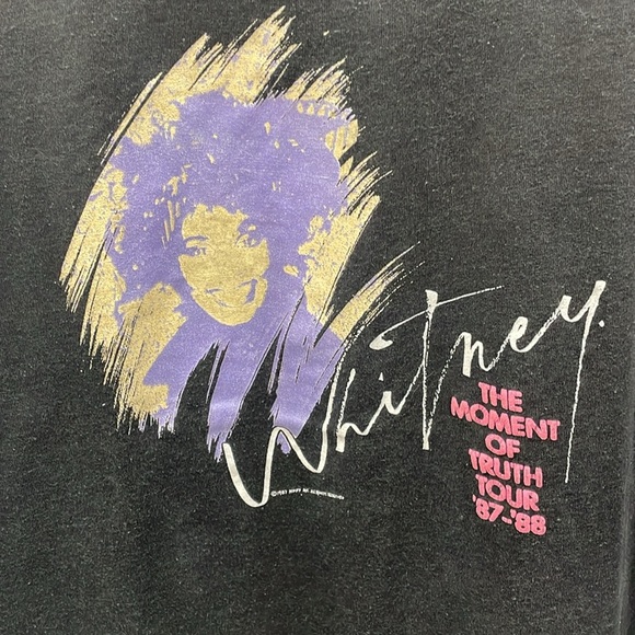 Vintage 1987 Whitney Houston The Moment of Truth Concert Graphic T-Shirt - Picture 4 of 16